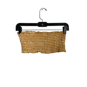 Brandy Melville Crop Ruffle Smocked Bandeau Kessy Tube Top Size 17